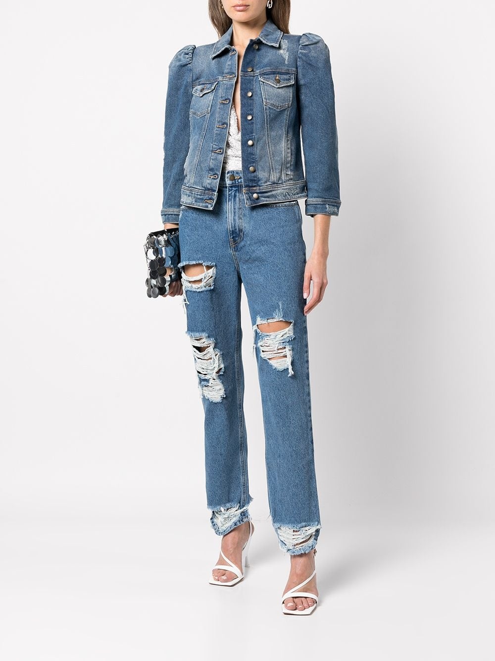 Ada puff-sleeve denim jacket - 2