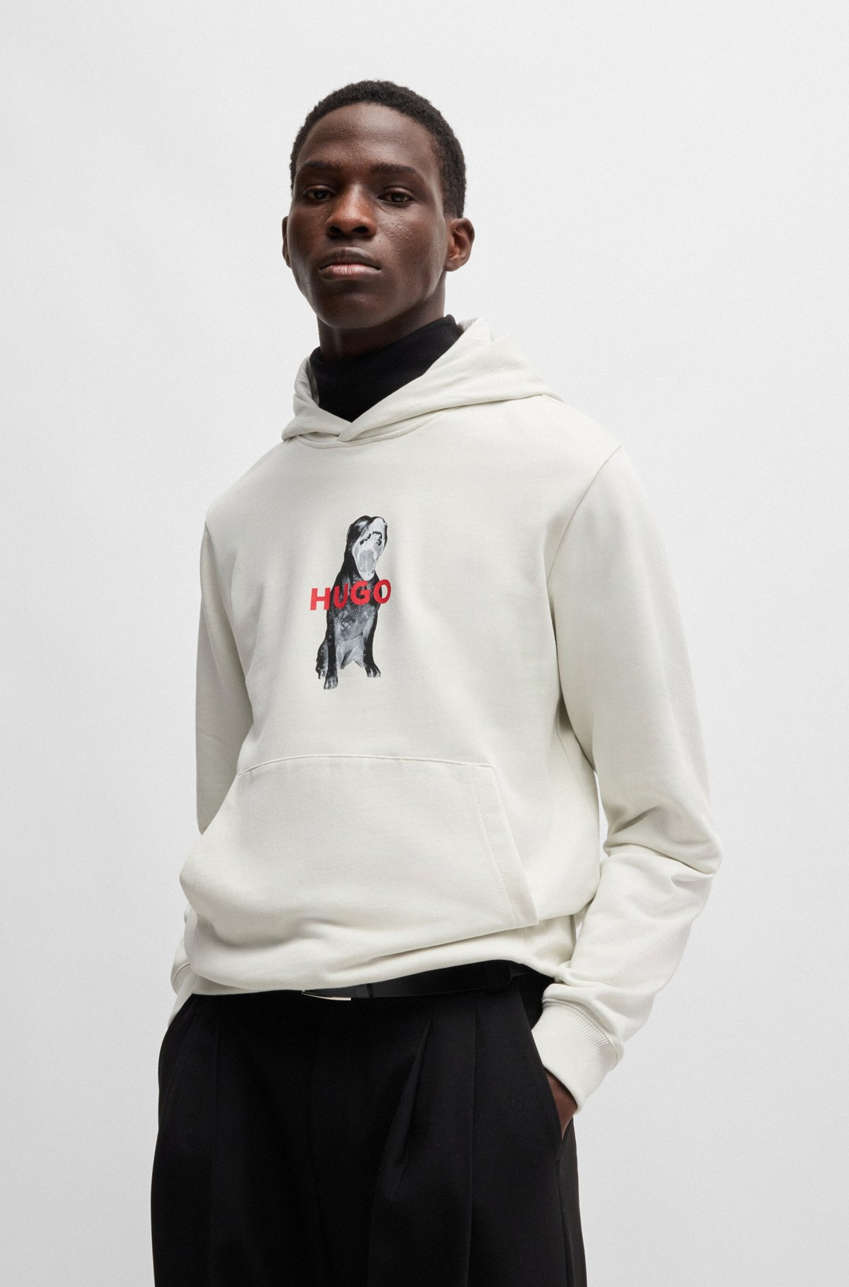 COTTON-TERRY REGULAR-FIT HOODIE WITH ANIMAL GRAPHICS - 2