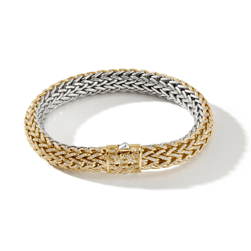 Icon Bracelet, Gold, Silver, Diamonds, 10.5MM 1