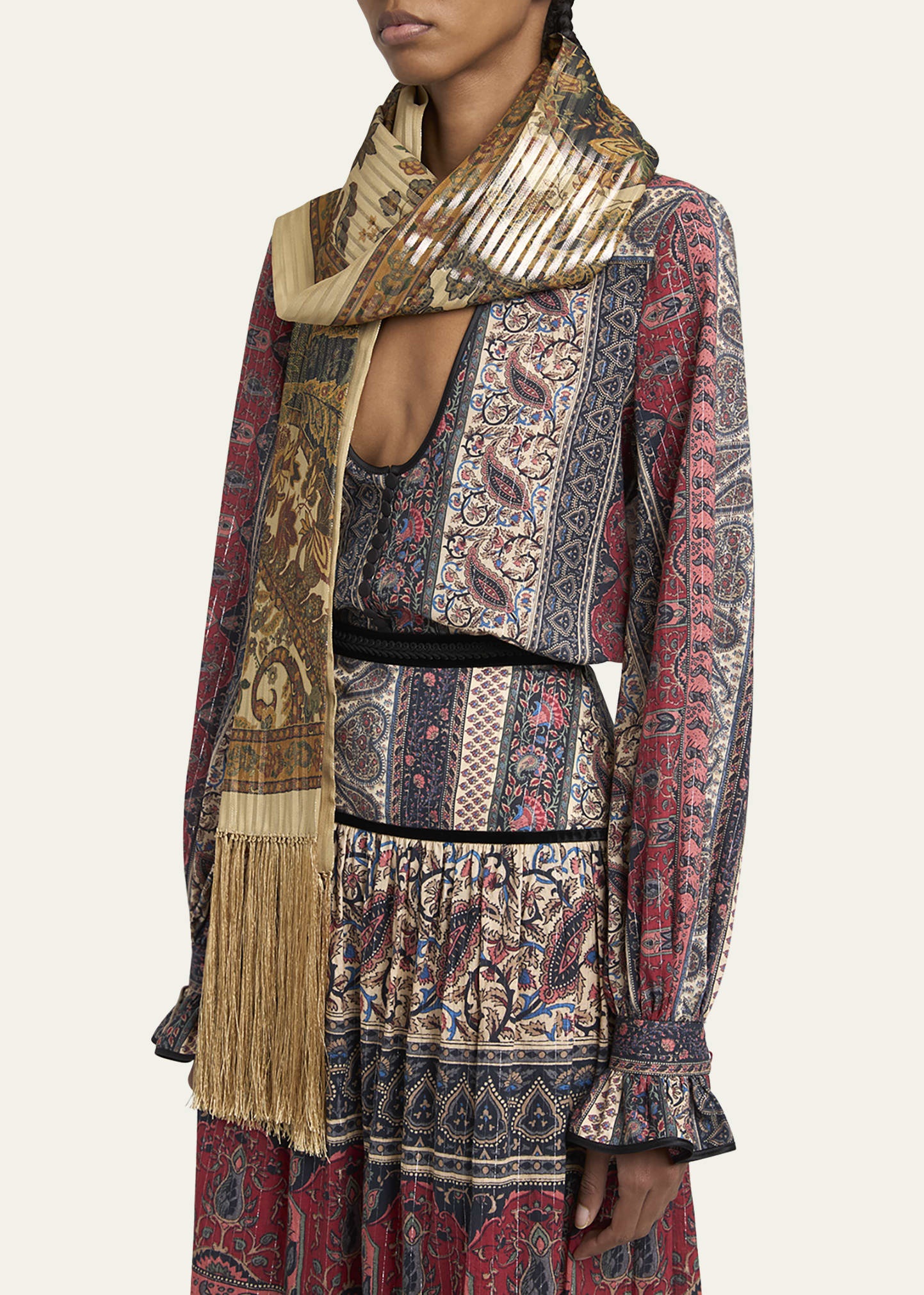 Paisley-Print Silk Scarf - 2