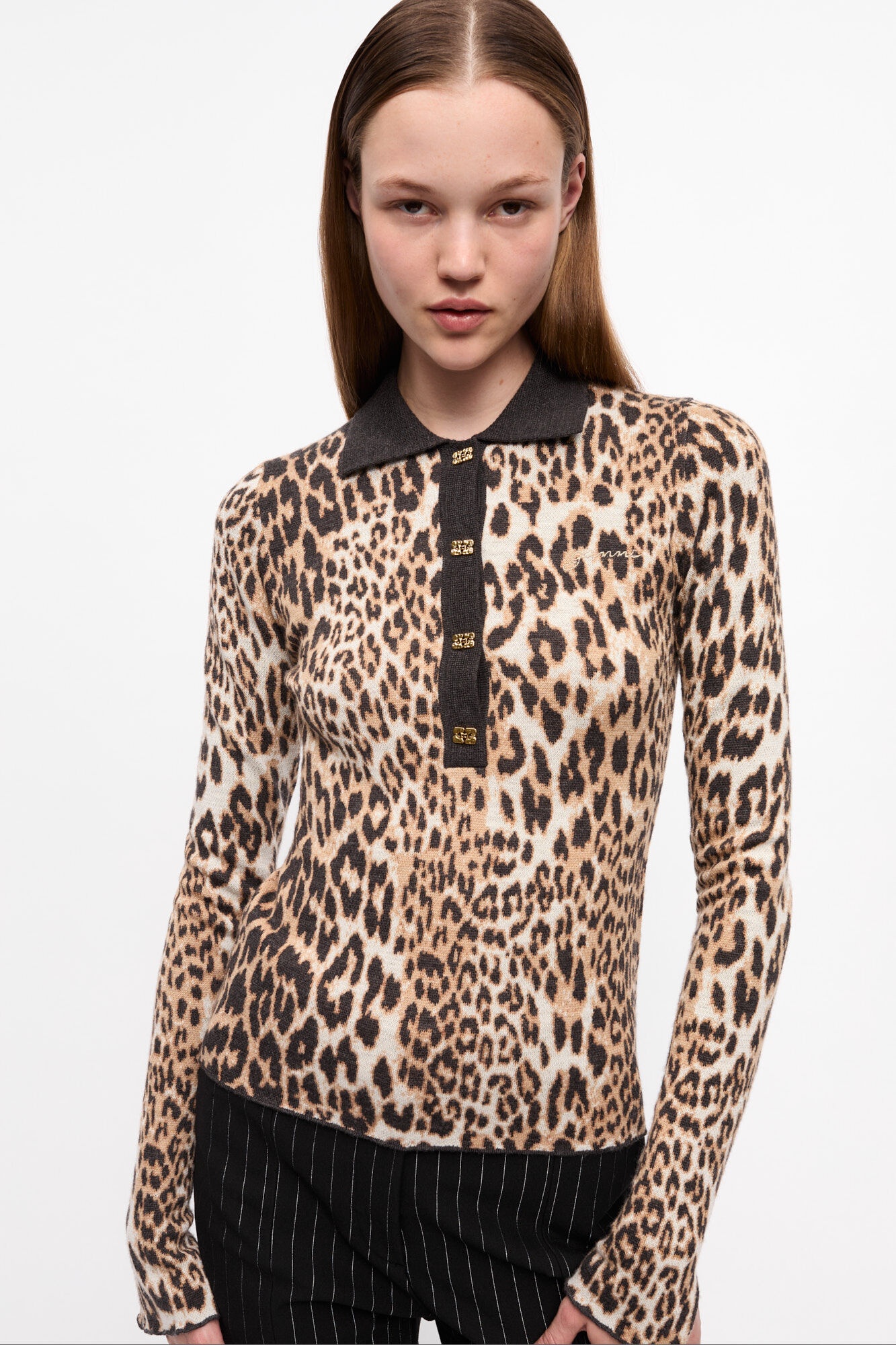 LEOPARD KNITTED POLO SHIRT - 2