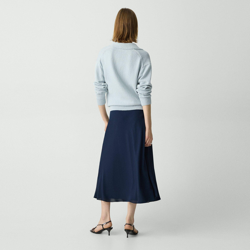 Theory Midi Pull-On Skirt in Silk Georgette outlook