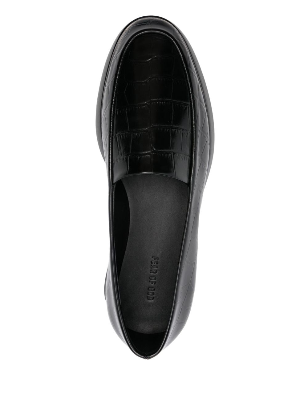 crocodile-embossed loafers - 4