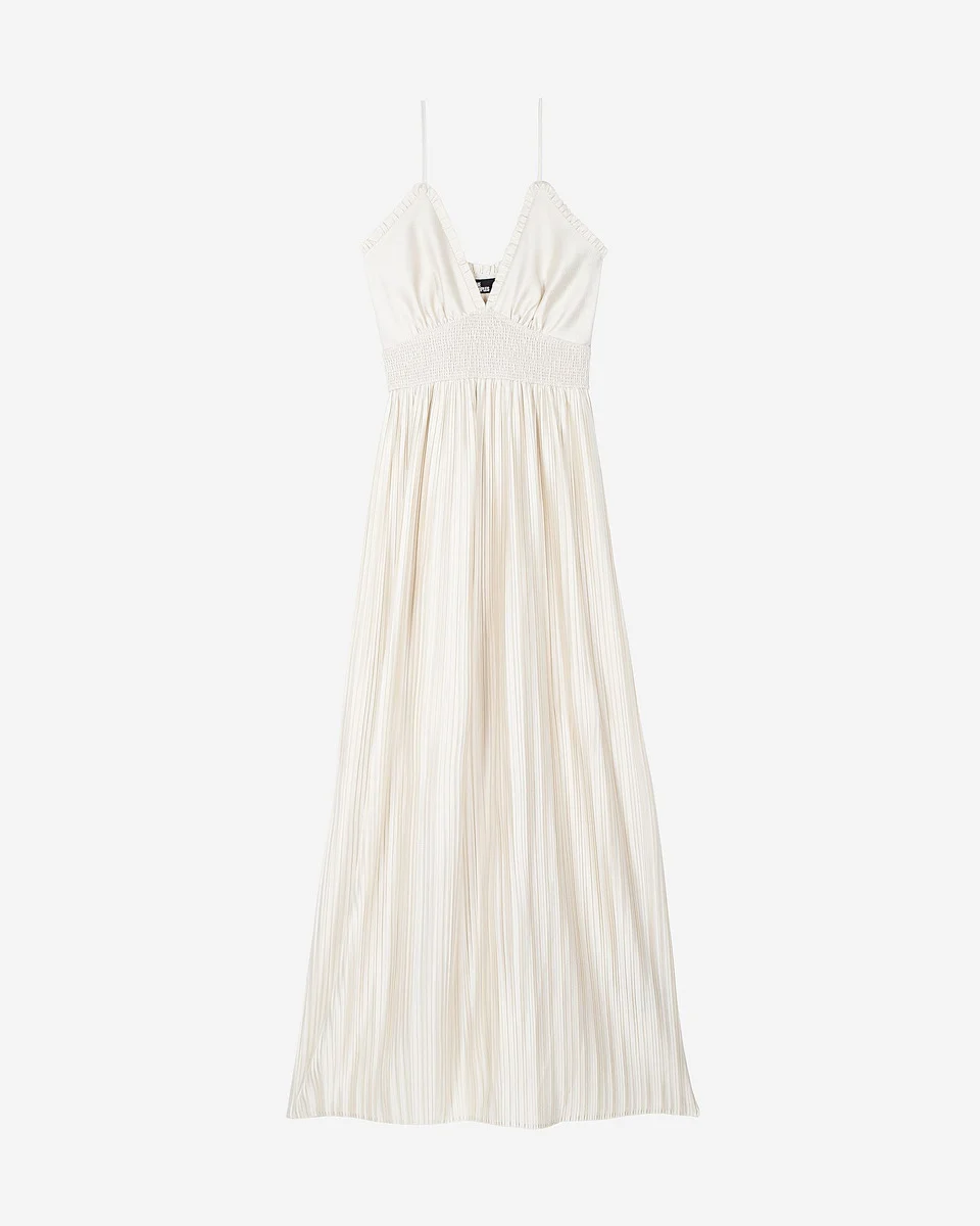 OFF-WHITE PLEATED MAXI DRESS - 1