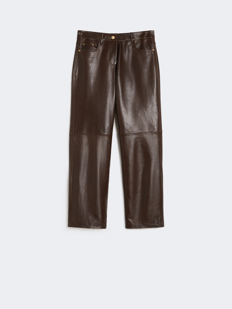 VIOLINO Nappa leather trousers - DARK BROWN 1