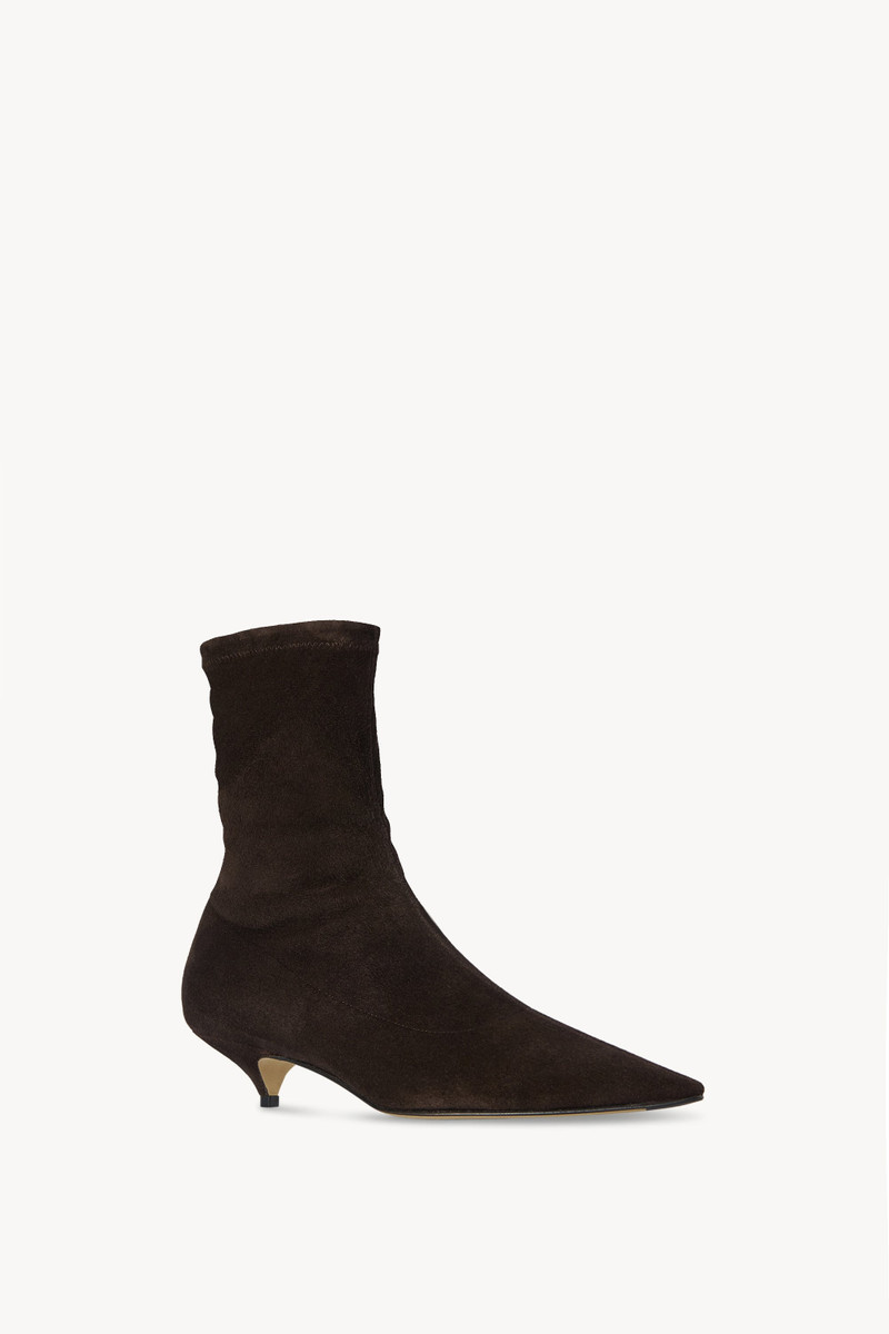 The Row Liisa Kitten Bootie in Suede outlook