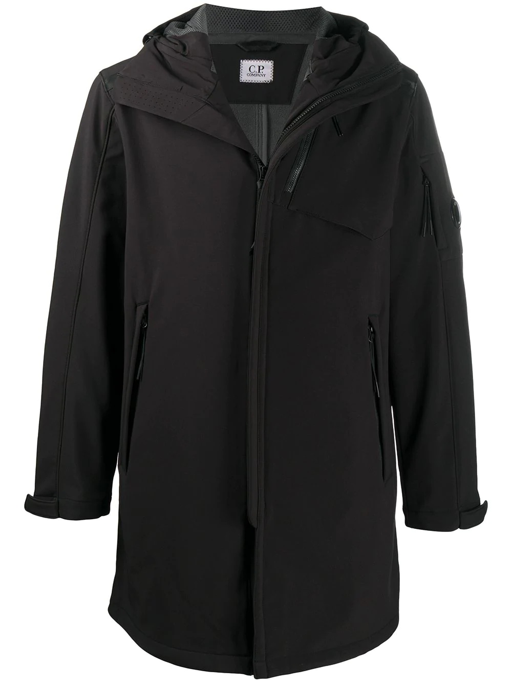 hooded zipped coat - 1