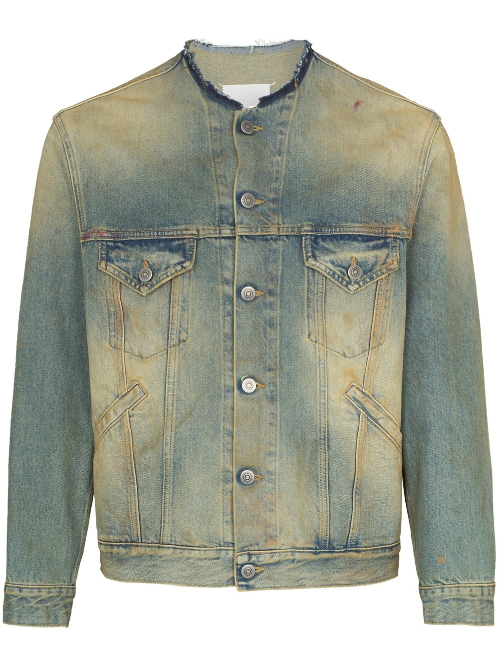 raw-cut collar denim jacket - 1