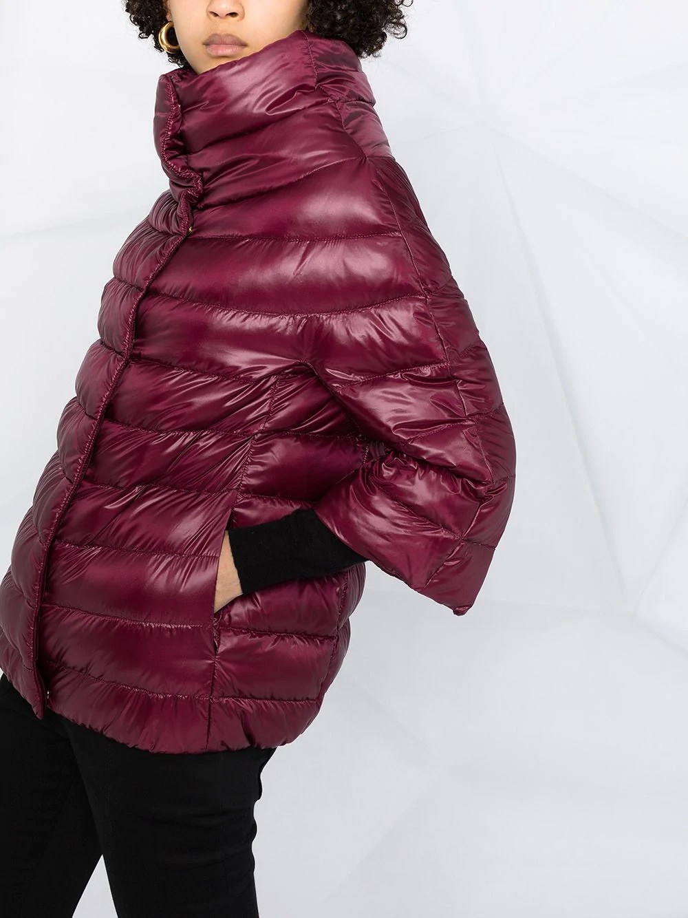 three-quarter sleeve puffer jacket - 3