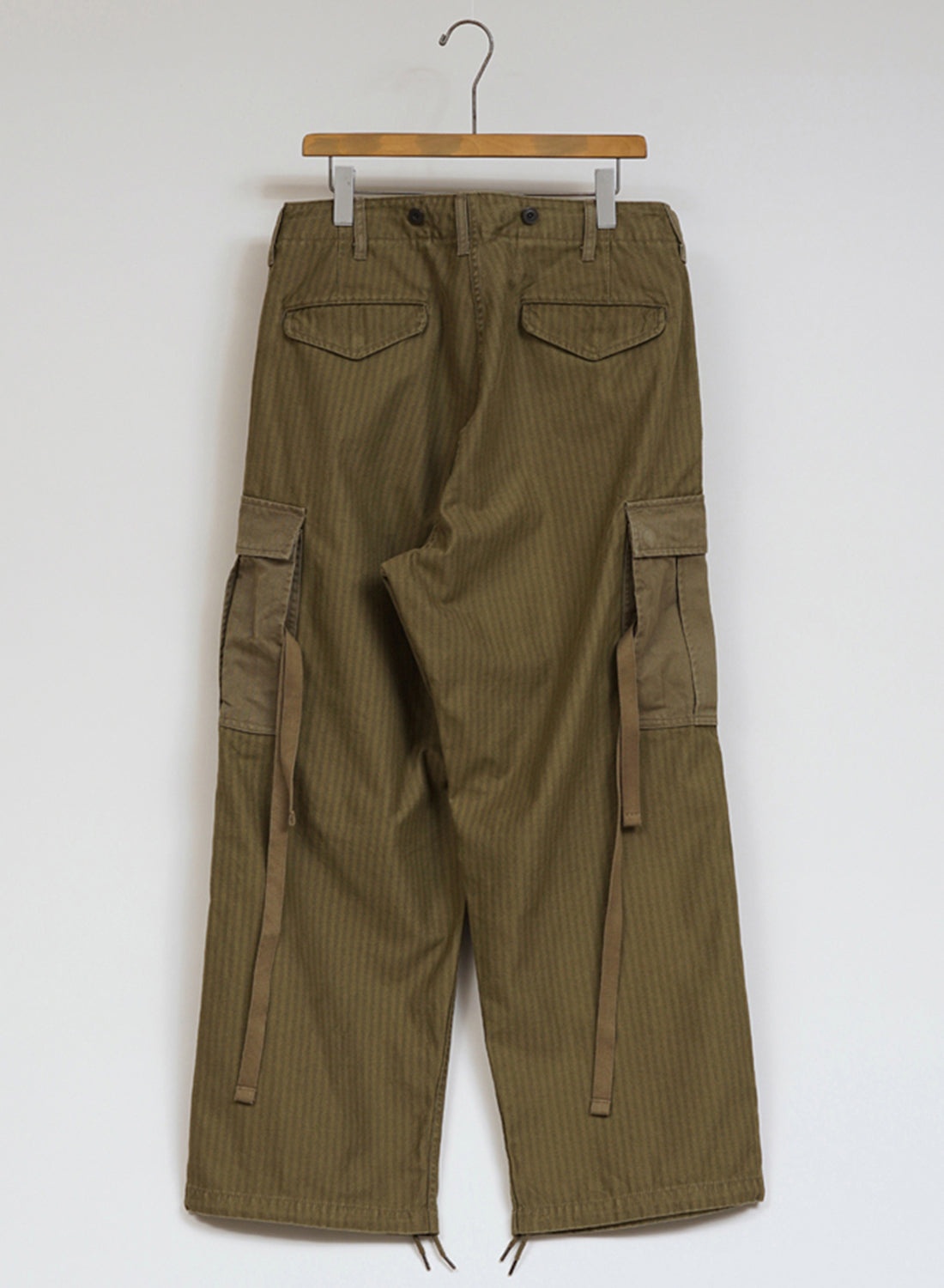 Army Cargo Pant Nano Pigment Herringbone Twill in Green - 4