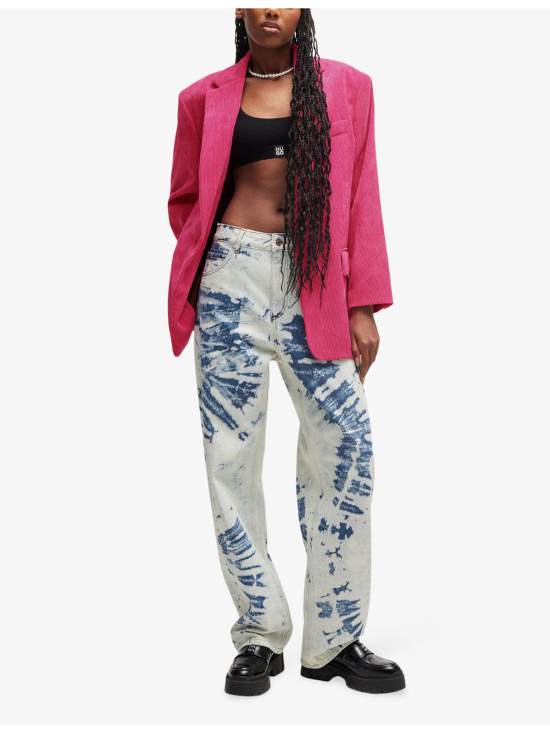 HUGO Regular-fit single-breasted stretch-corduroy jacket outlook