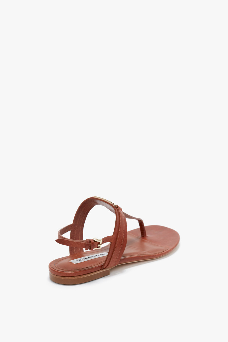 Flat Chain Sandal In Tan Leather 3