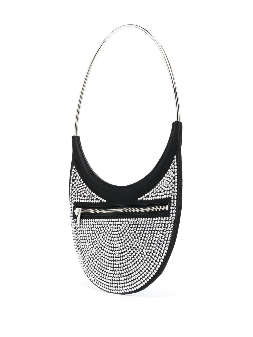 crystal-embellished curved shoulder bag - 3