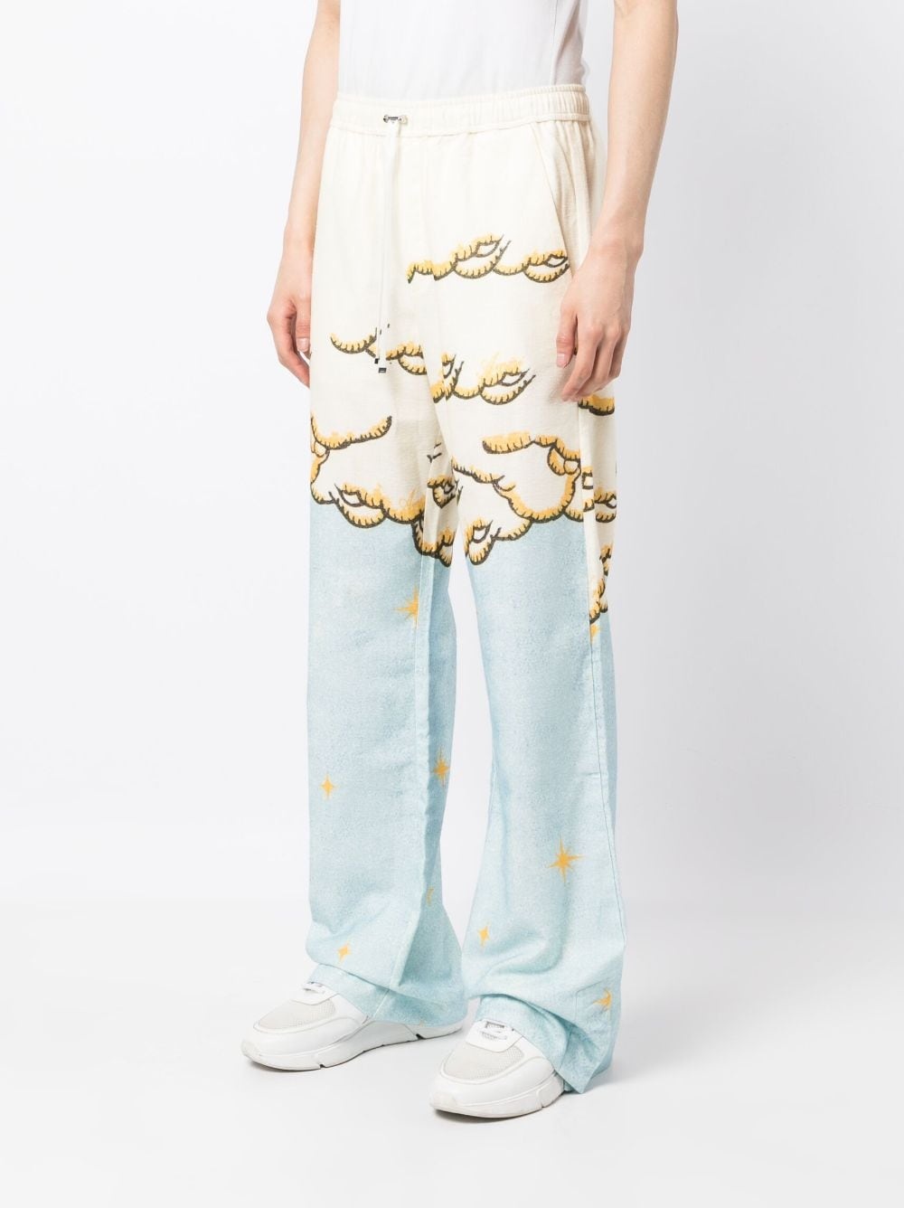 Sunscape-print flared trousers - 3