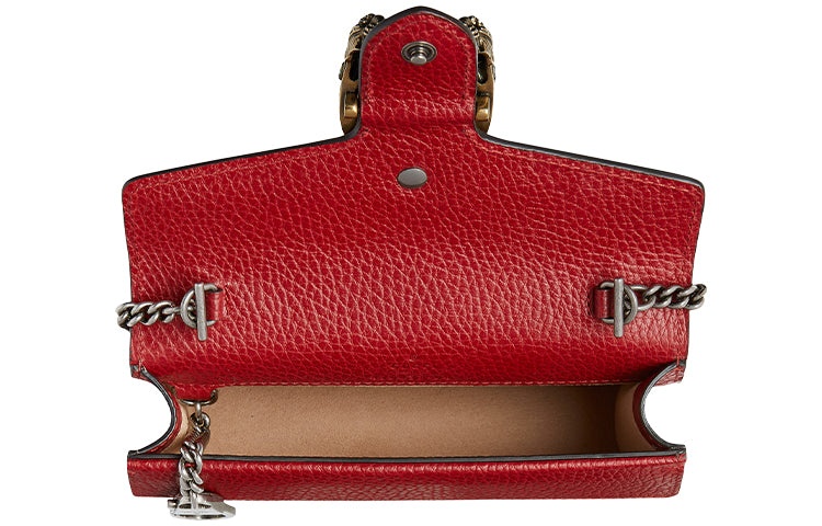 (WMNS) Gucci Dionysus Series Leather Bag Single-Shoulder Bag MIni-Size Red 476432-CAOGX-8990 - 3