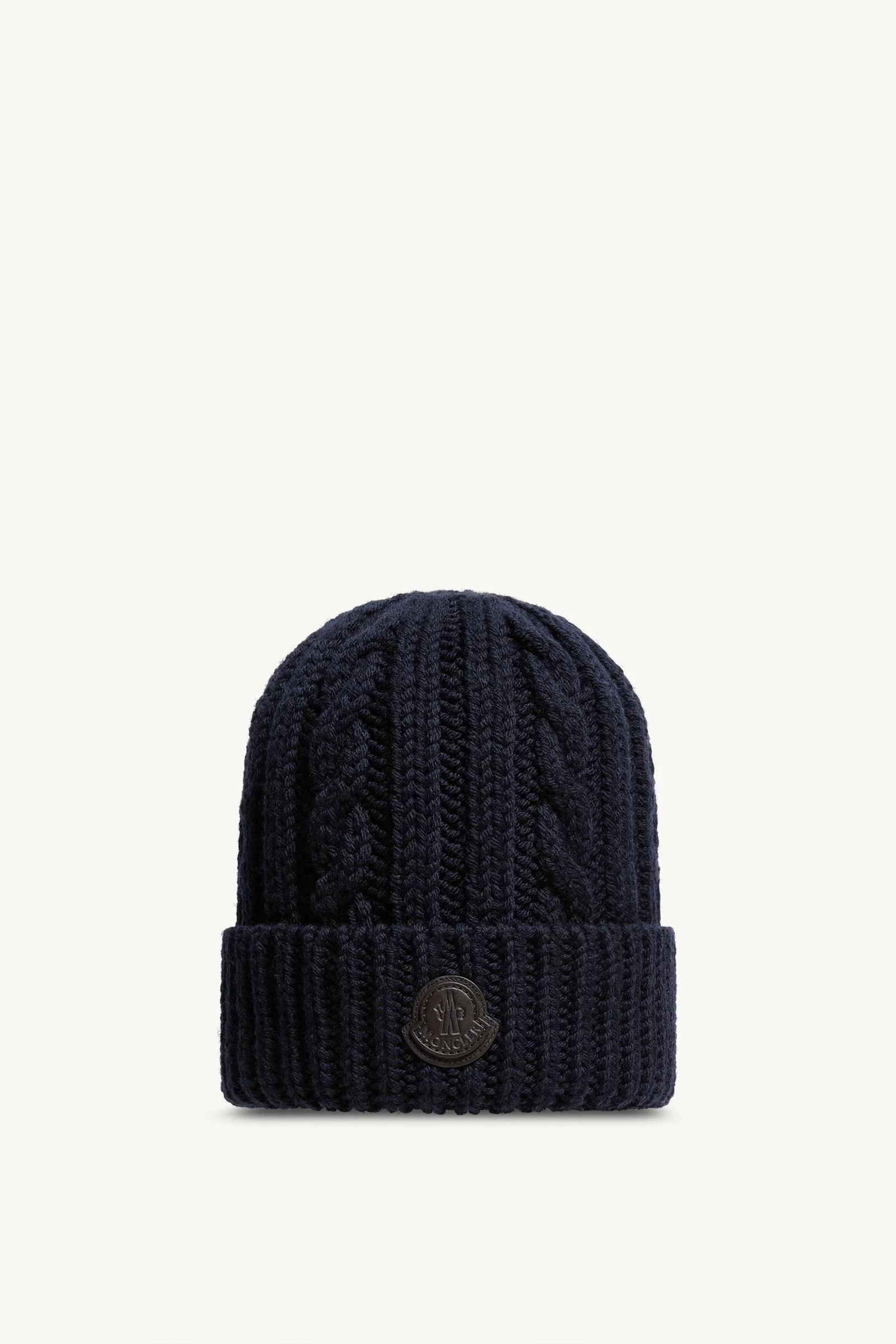 Leather Logo Wool Beanie - 1