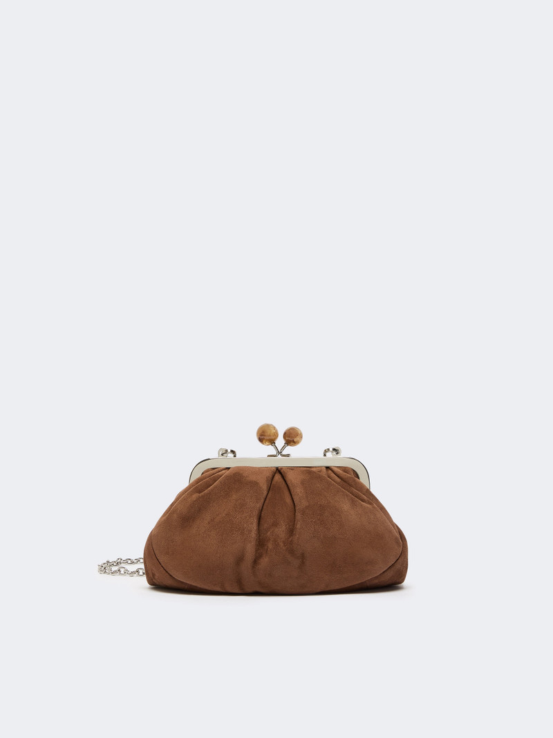 VALOIS Small suede Pasticcino Bag - DARK BROWN 1