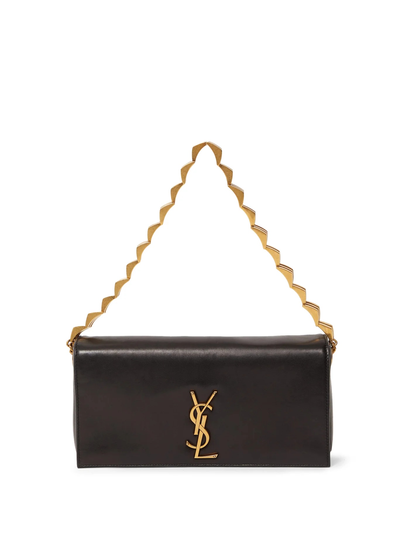 YSL-plaque leather shoulder bag - 1