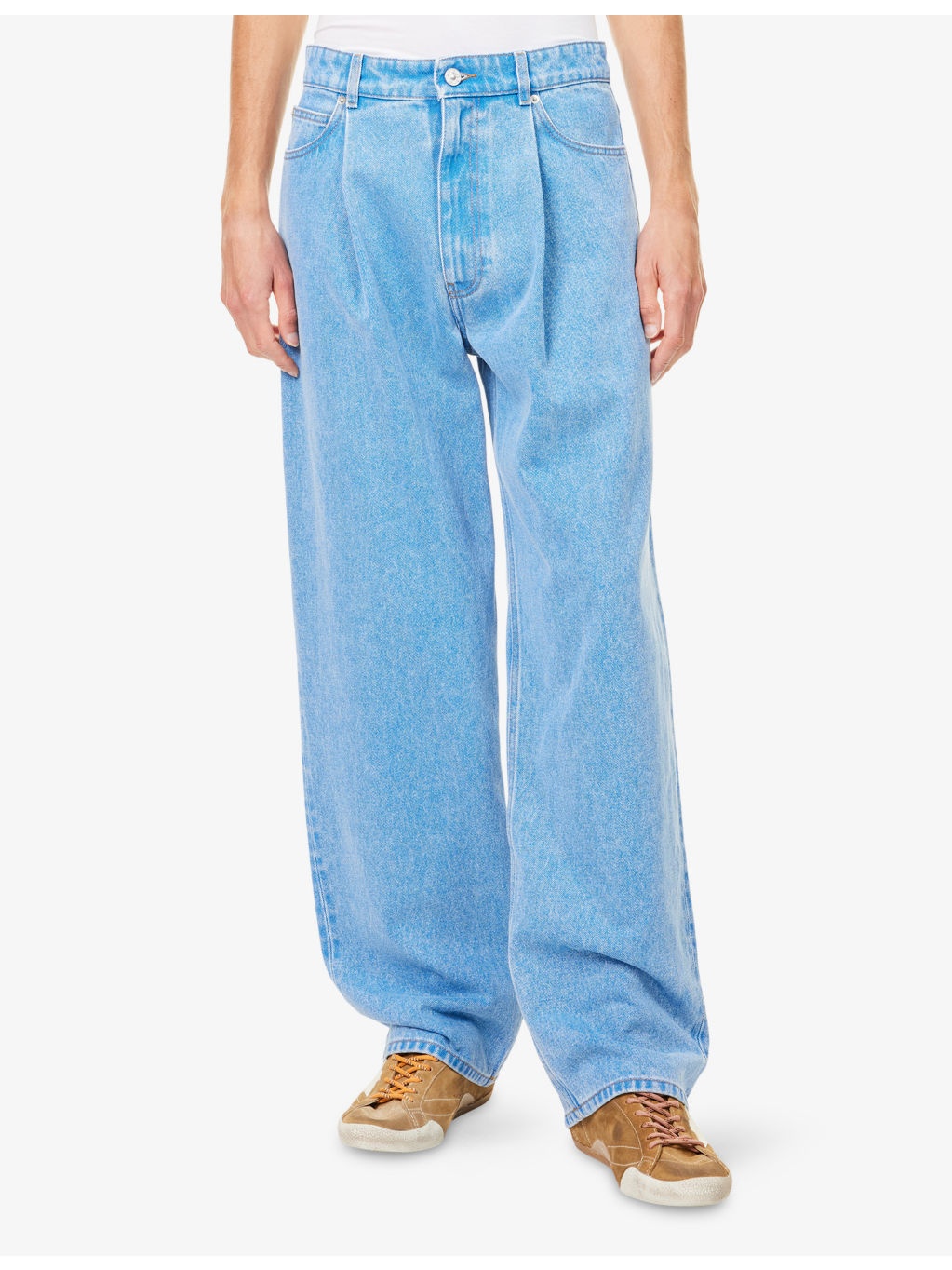 Straight-Leg Topstitched Denim Jeans - 3