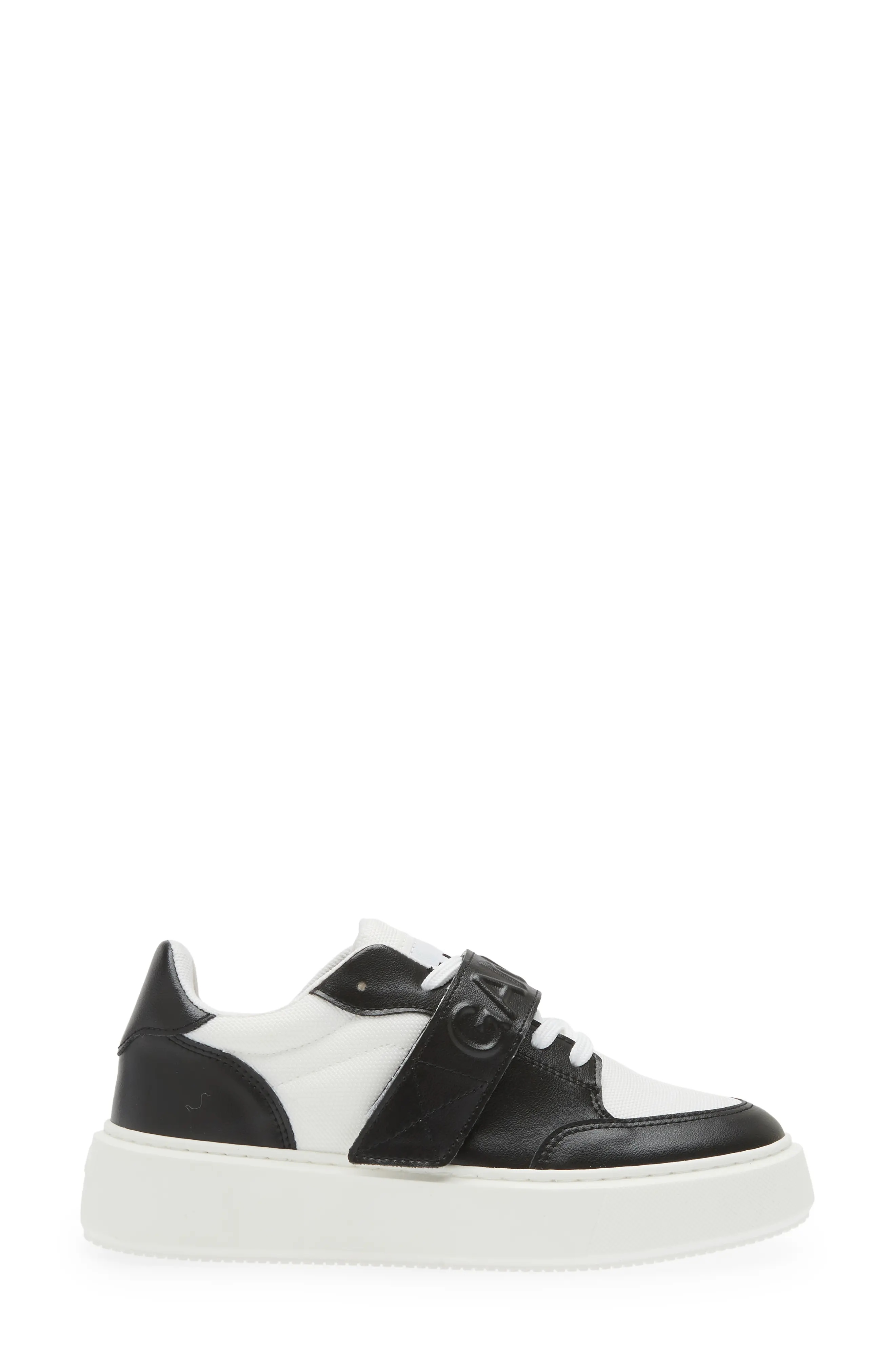 Mixed Media Low Top Sneaker in Black/White Vintage - 3