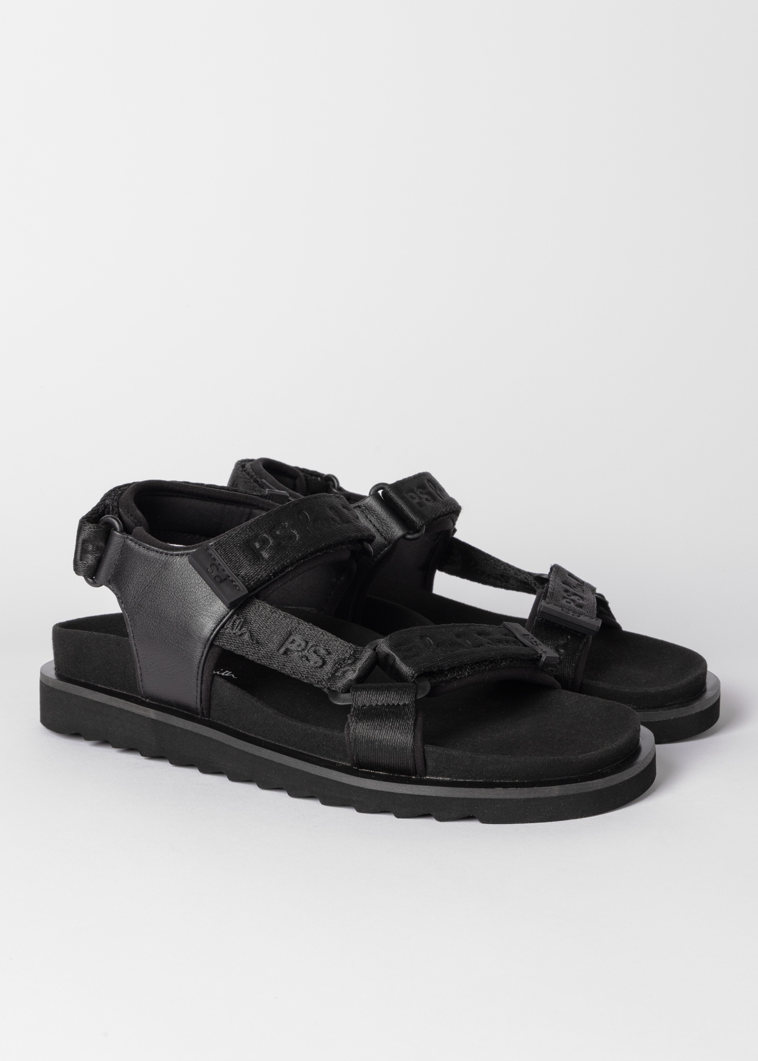 Black 'Dorado' Tape Sandals - 2