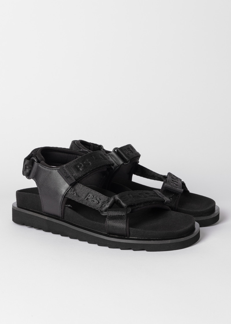 Paul Smith Black 'Dorado' Tape Sandals outlook