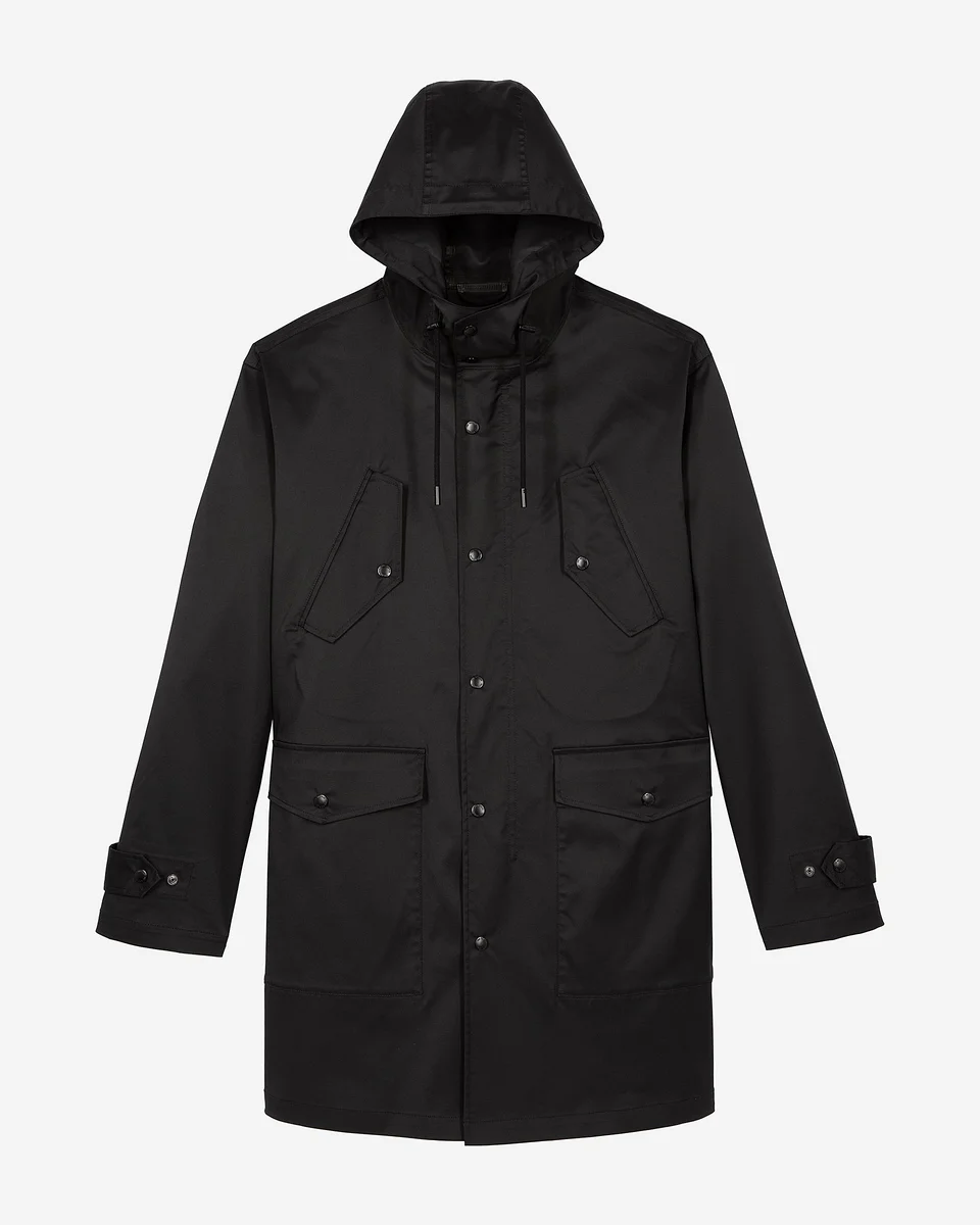 WATER-REPELLENT PARKA WITH BLACK HOOD - 1
