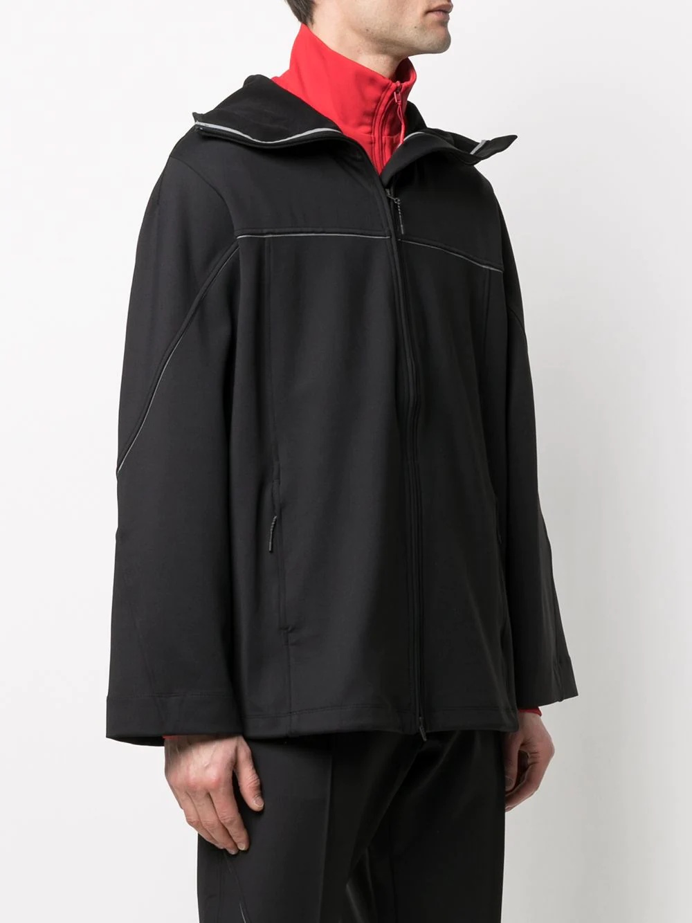 contrast piping hooded jacket - 3