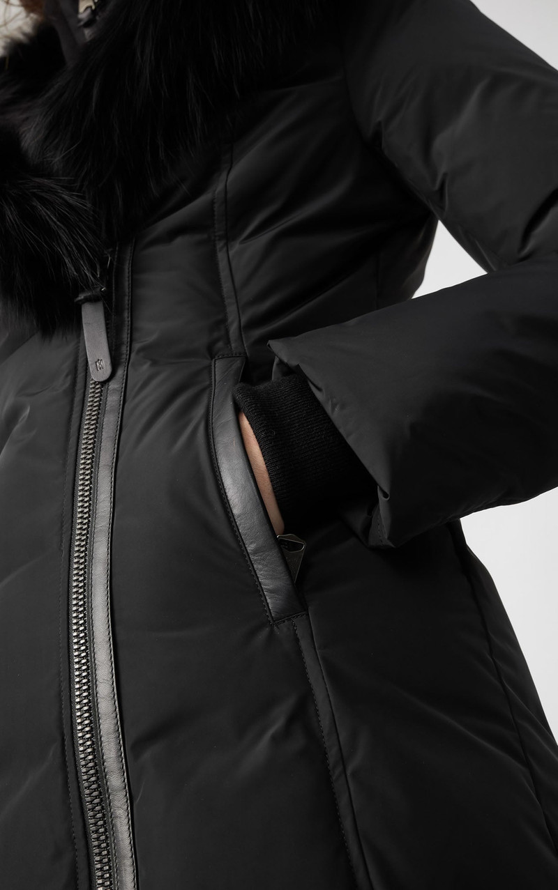 KAY down coat with signature silverfox fur collar 6
