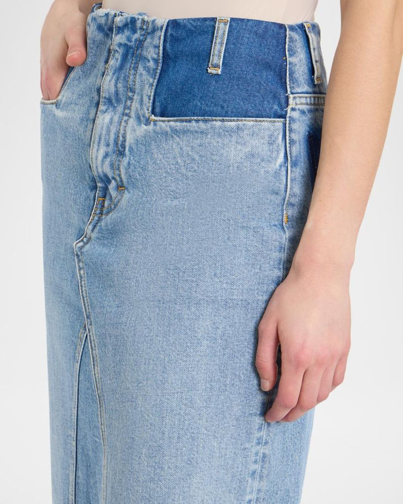 Two-Tone Denim Maxi Skirt 5