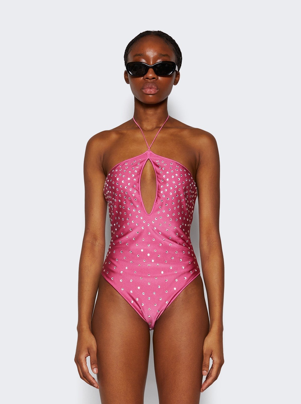 Gem Necklace Maillot Flamingo Pink - 3