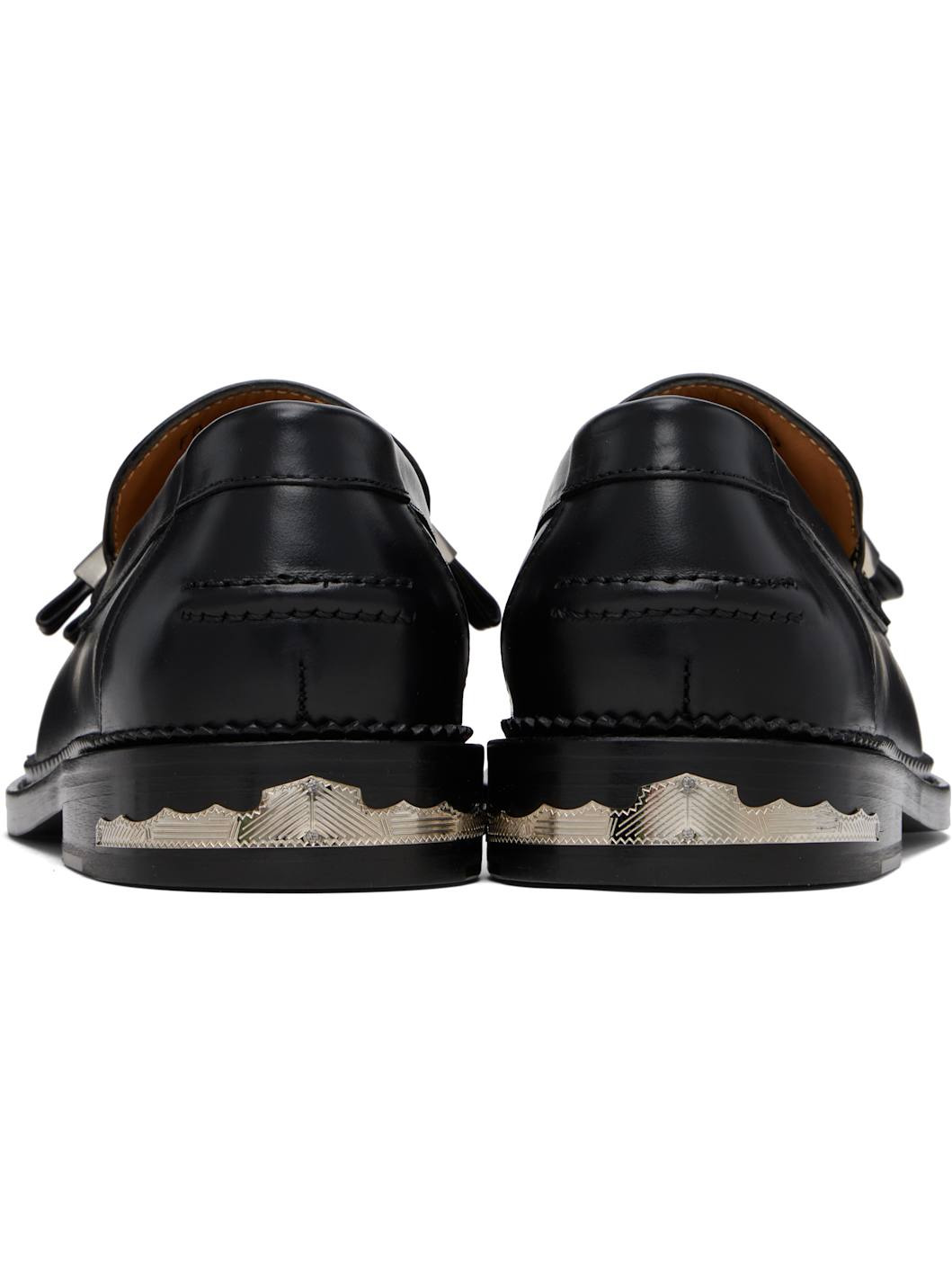 Black Hard Leather Loafers - 2