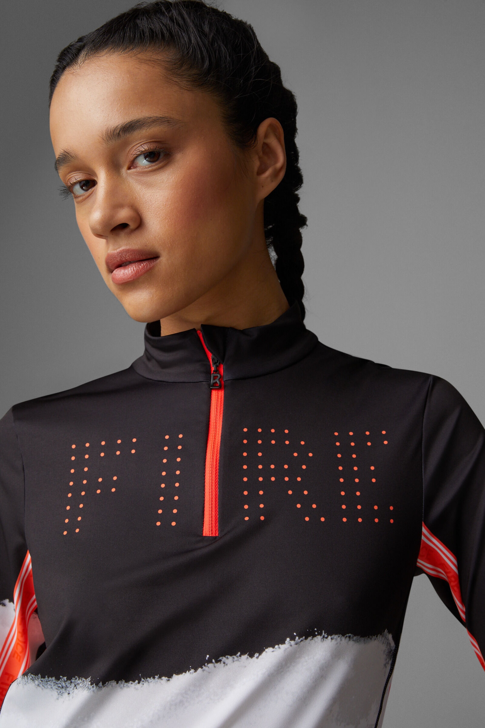 Idda Functional shirt in Black/White/Orange - 5
