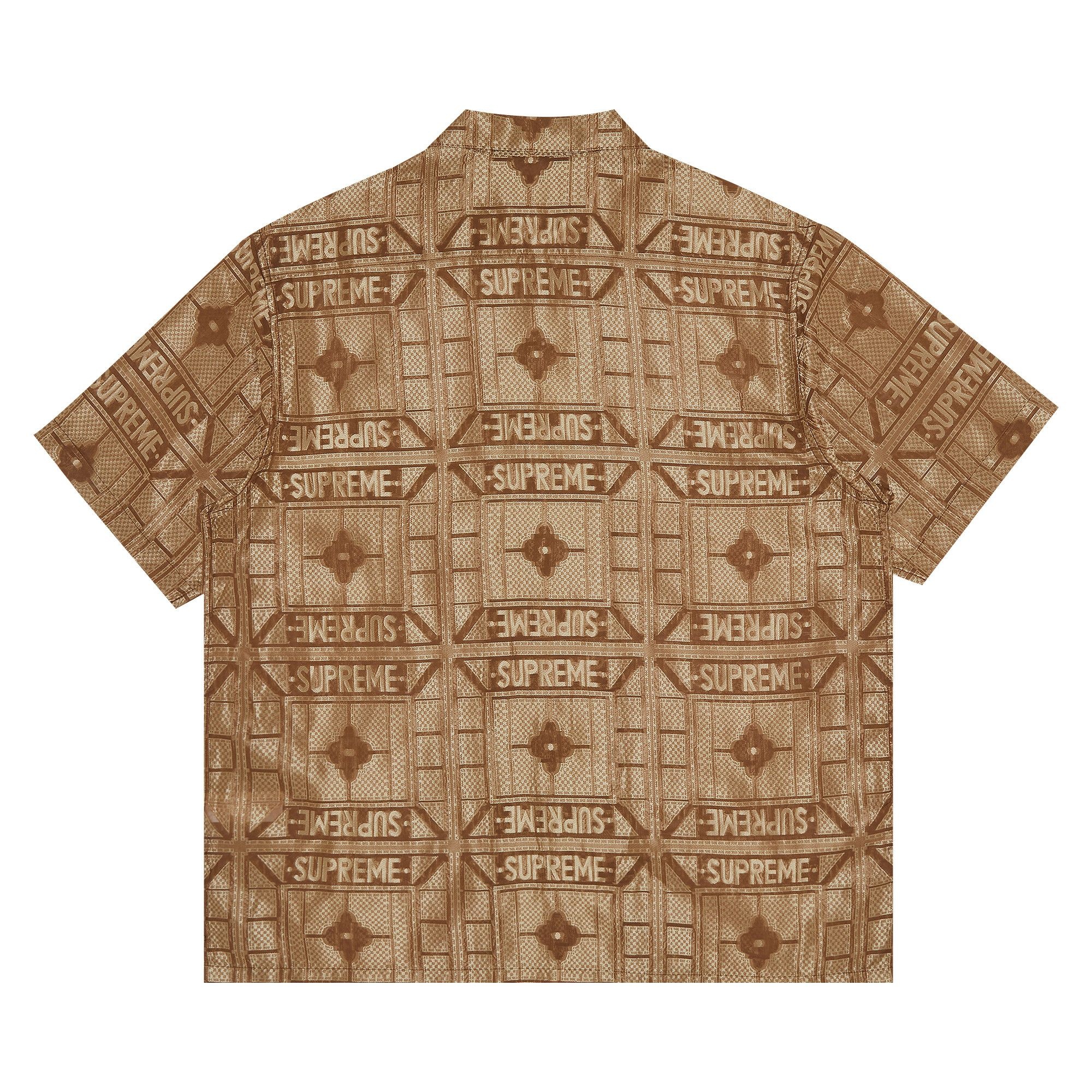 Supreme Tray Jacquard Short-Sleeve Shirt 'Tan' - 2