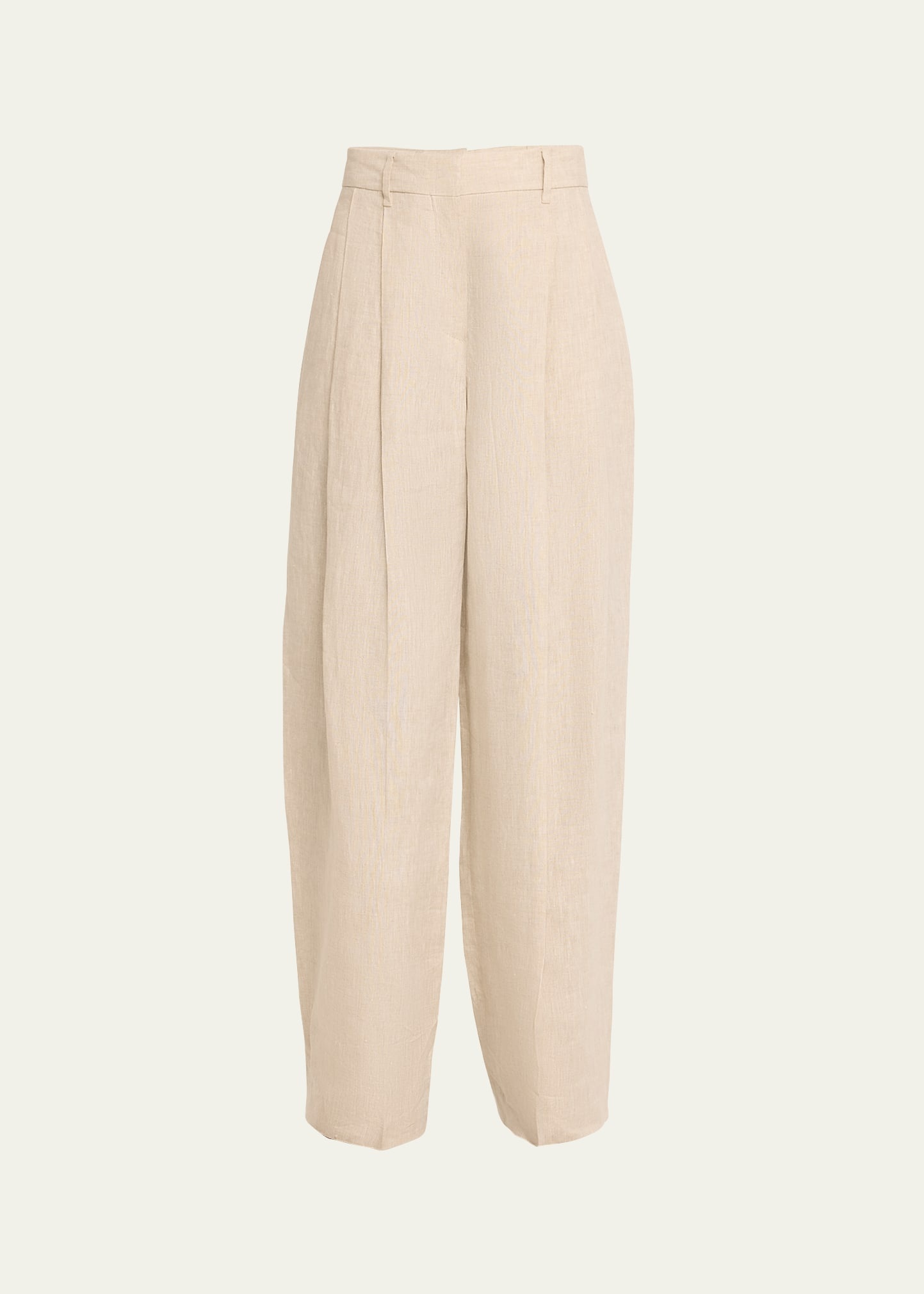 Pleated Delave Linen Waist Pants - 1