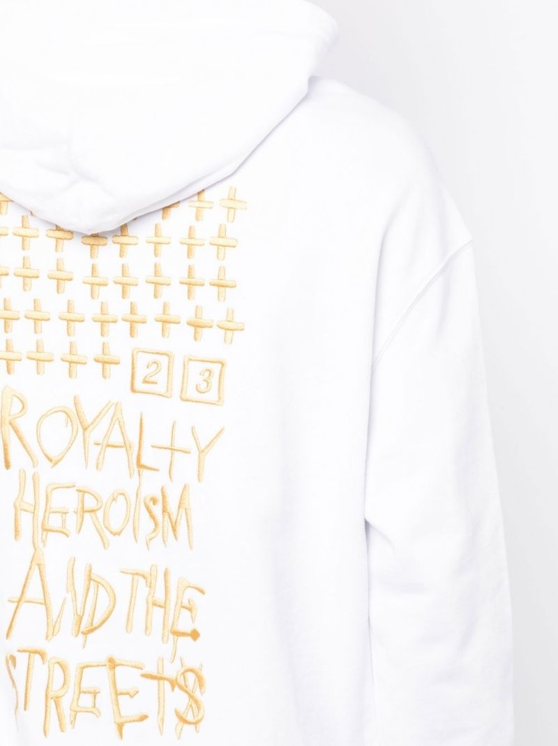 slogan-embroidered hoodie - 5