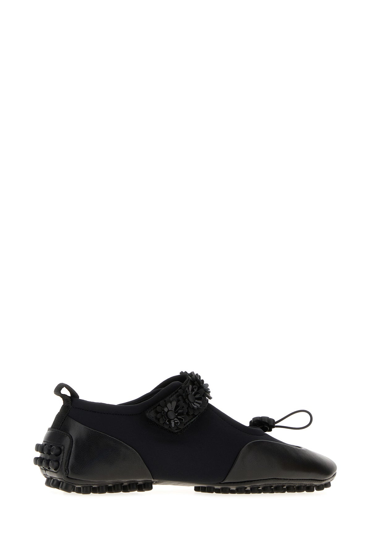 Black leather and fabric Bess ballerinas - 3