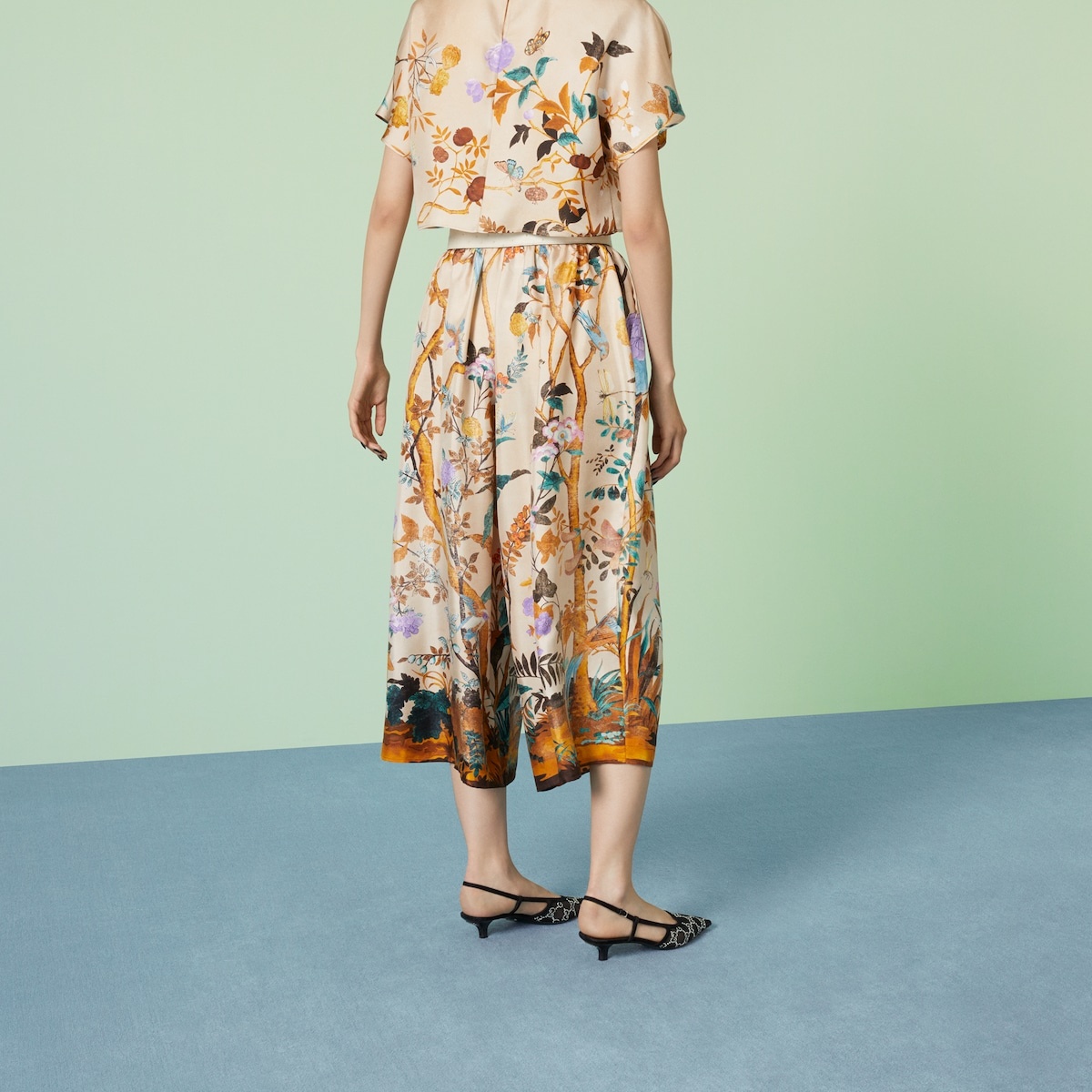 Tian print silk pant - 6