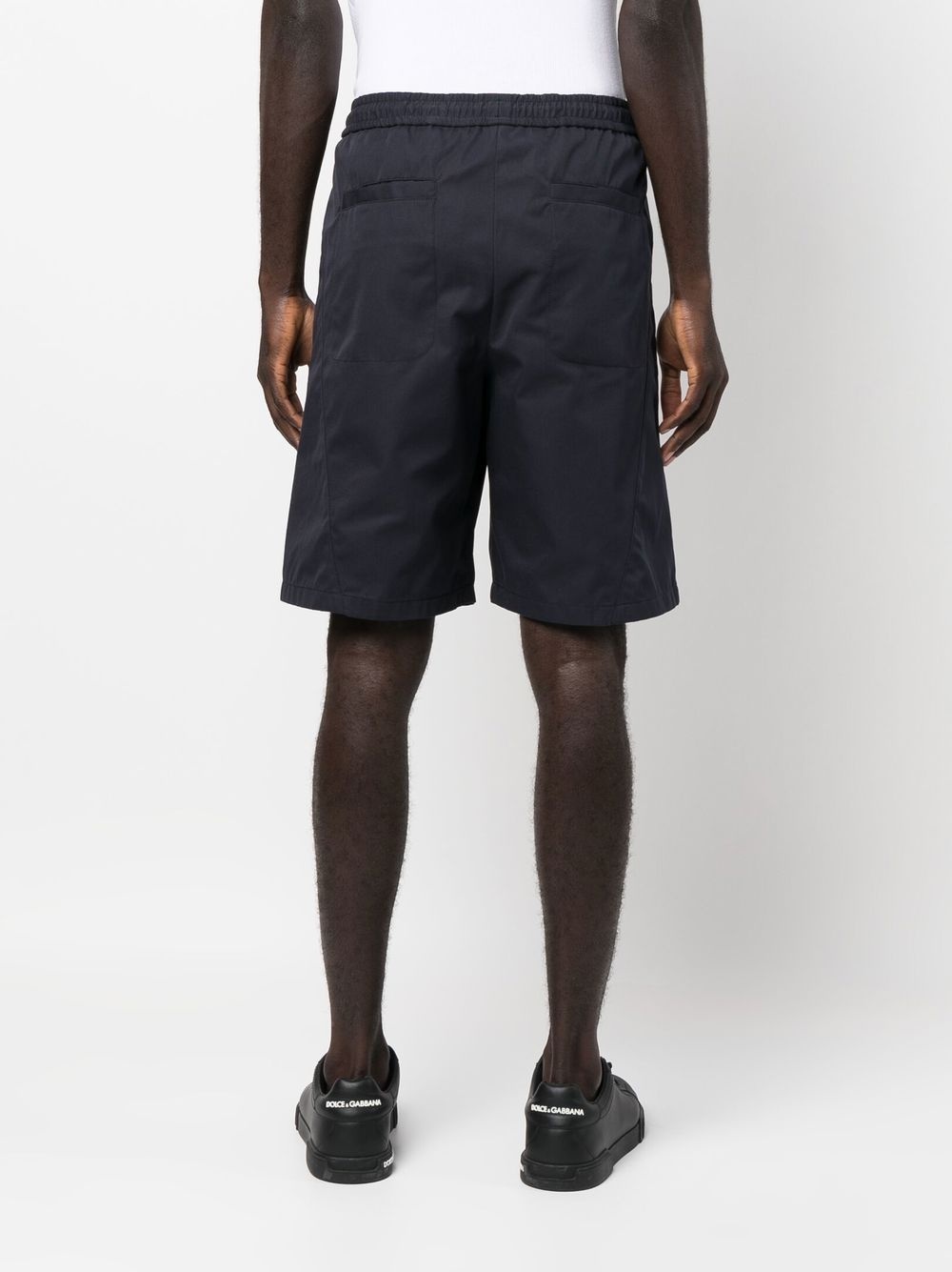 drawstring organic cotton track shorts - 4