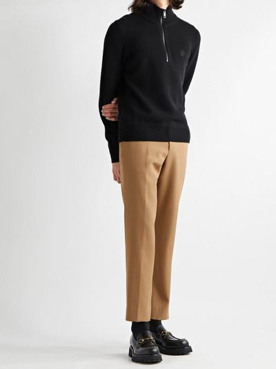 Burberry Logo-Embroidered Cashmere Half-Zip Sweater outlook