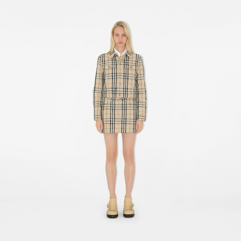 Burberry Cropped Check Denim Jacket outlook