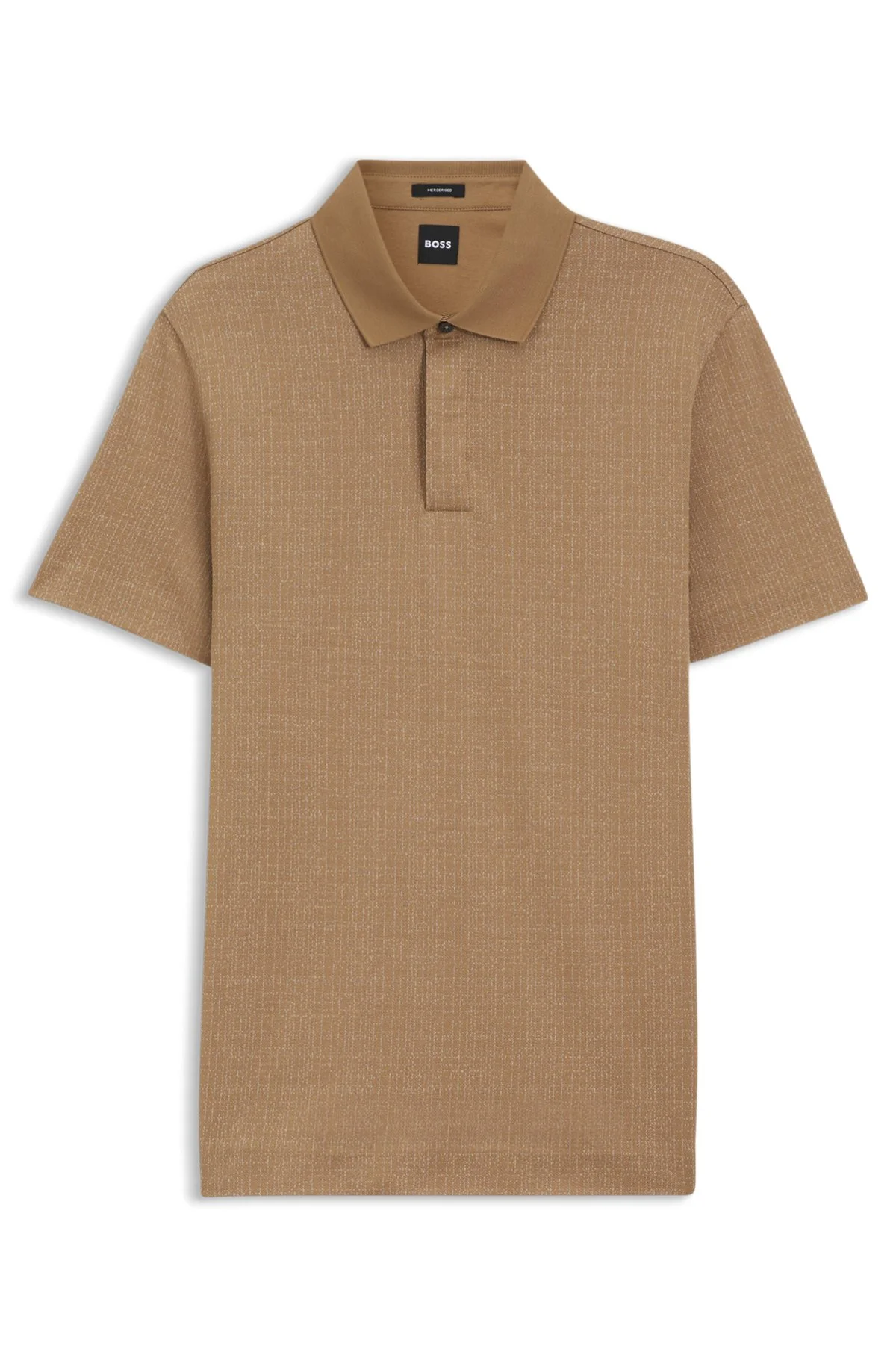 COTTON POLO SHIRT WITH TWO-TONE JACQUARD - 1