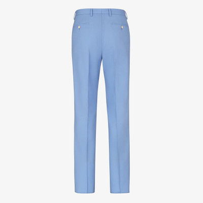 FENDI Light blue wool pants outlook