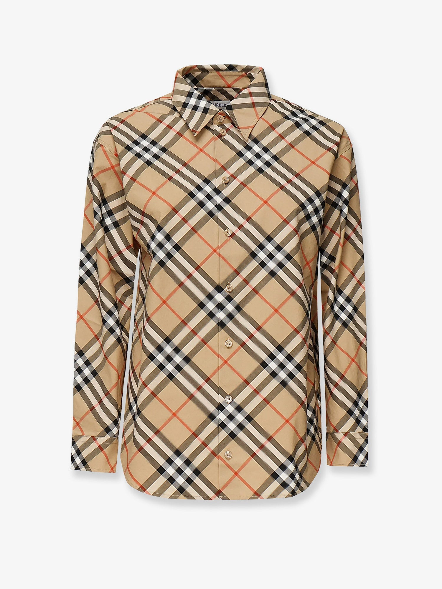 COTTON SHIRT WITH BURBERRY CHECK MOTIF - 1
