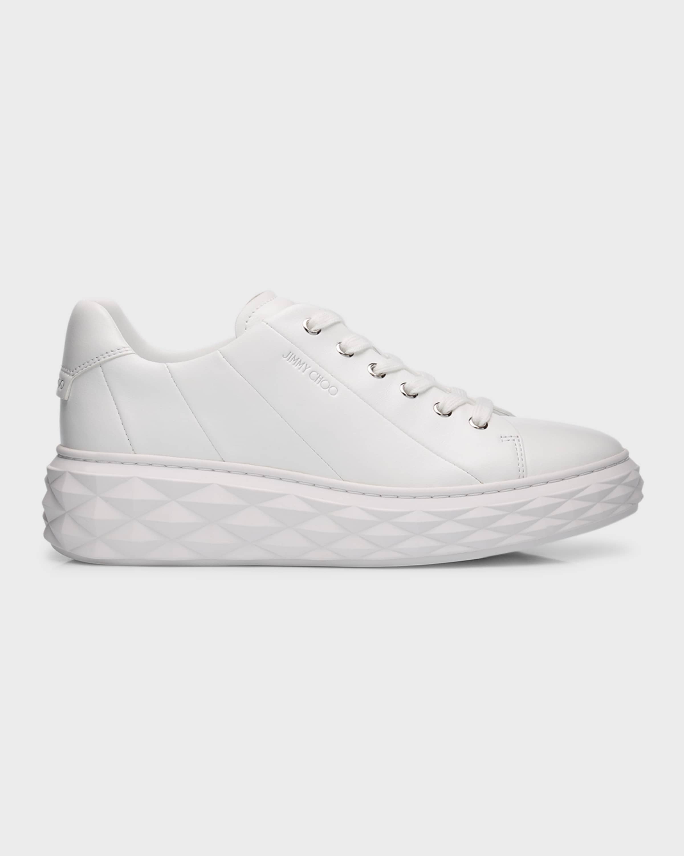 Diamond Leather Low-Top Sneakers - 1