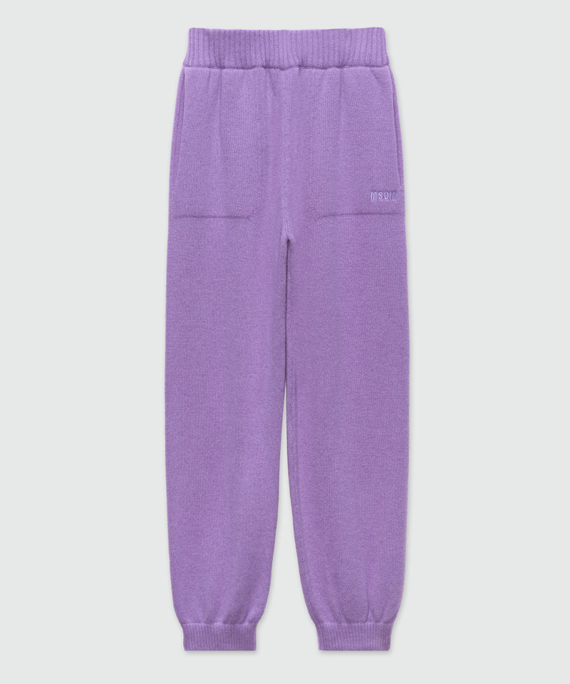 Purple cashmere blend joggers 1