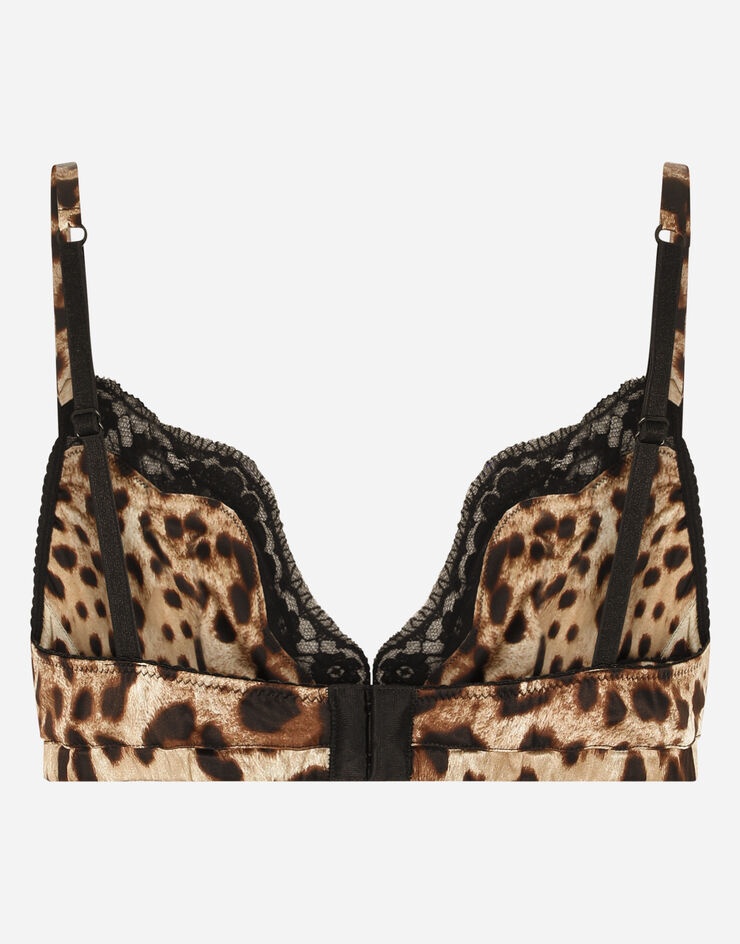 Leopard-print padded triangle bikini top - 3