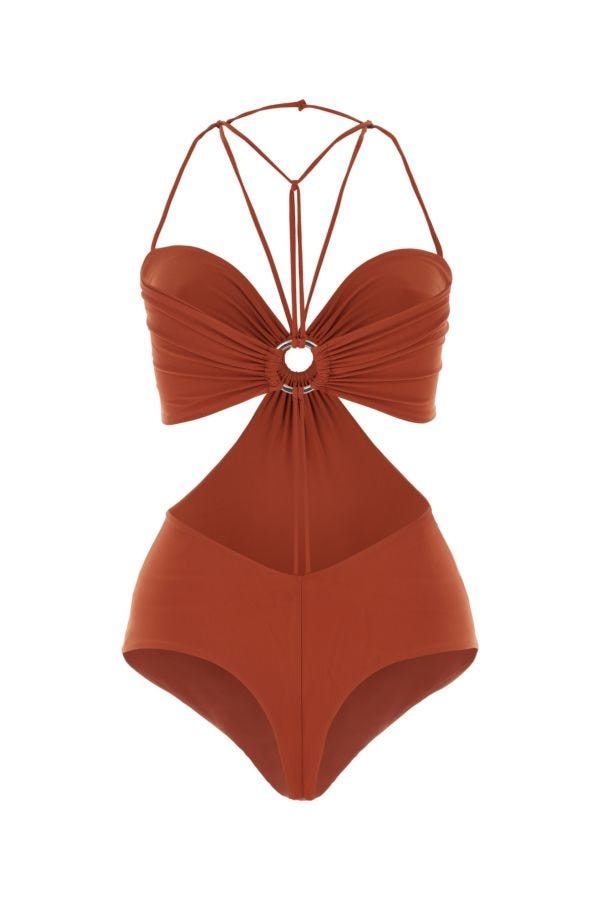 Brick stretch polyester swimsuit - 2