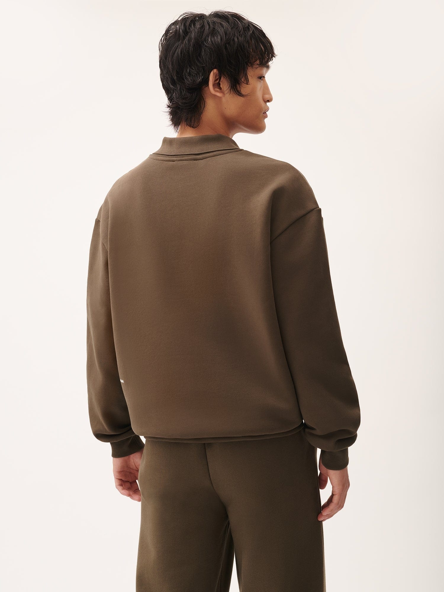 Mens DNA Heavyweight Polo Sweatshirt - Cacoa Brown - 3