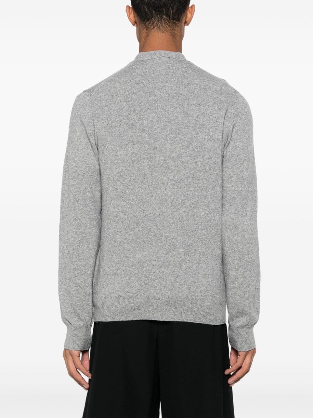 heart-patch mélange-effect wool cardigan - 4